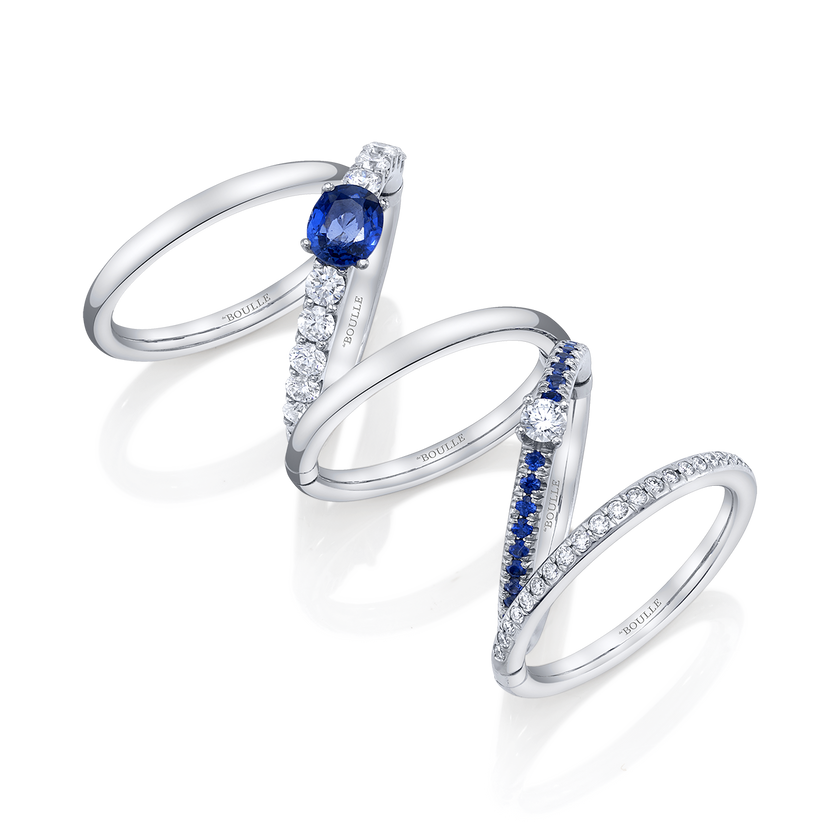 deBoulle Collection Cinq Ring with Sapphires and Diamonds