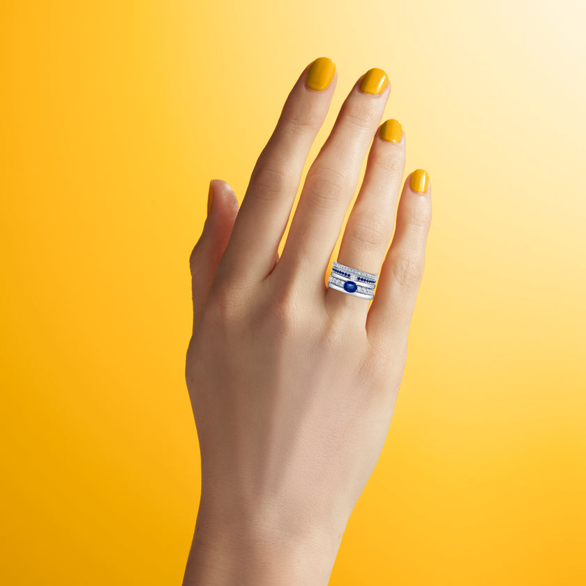 deBoulle Collection Cinq Ring with Sapphires and Diamonds