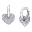 Two of Hearts Diamond Earrings in White Gold