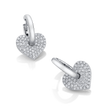 Two of Hearts Diamond Earrings in White Gold