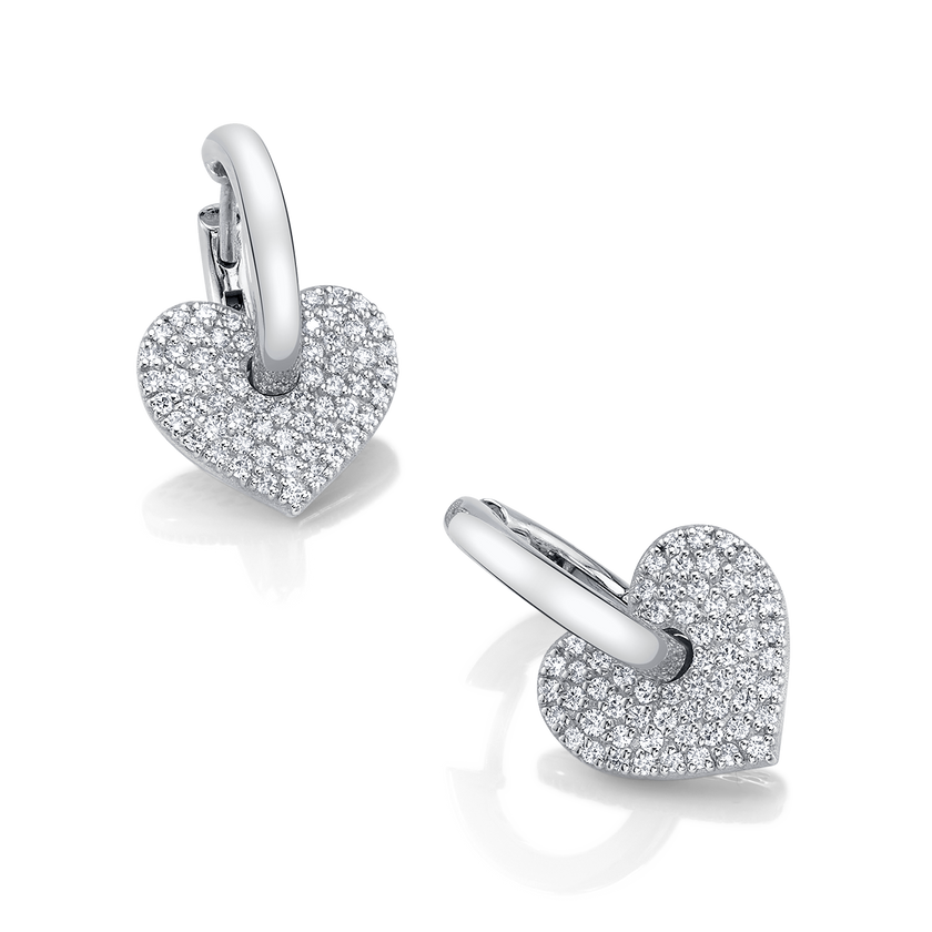deBoulle Collection Two of Hearts Diamond Earrings in White Gold