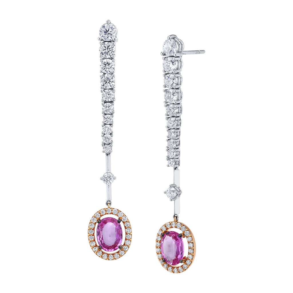 Pink Sapphire Dangle Earrings