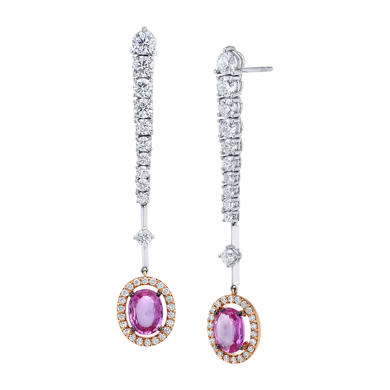 Pink Sapphire Dangle Earrings