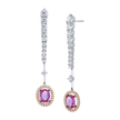 deBoulle Collection Pink Sapphire and Diamond Dangle Earrings