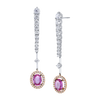 deBoulle Collection Pink Sapphire and Diamond Dangle Earrings