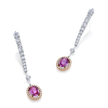 deBoulle Collection Pink Sapphire and Diamond Dangle Earrings