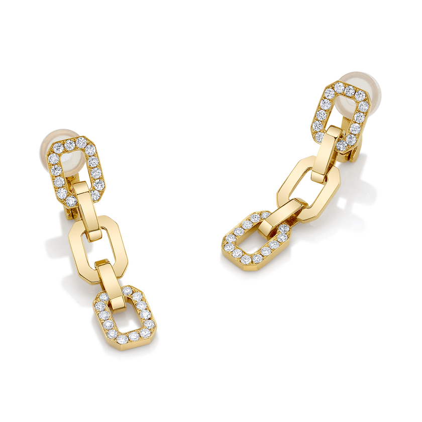 deBoulle Collection Linkedin Earrings in Yellow Gold