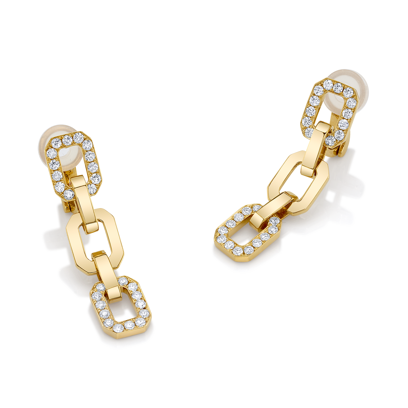 deBoulle Collection Linkedin Earrings in Yellow Gold