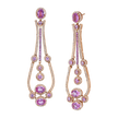 deBoulle Collection Pink Dangle Sapphire Earrings