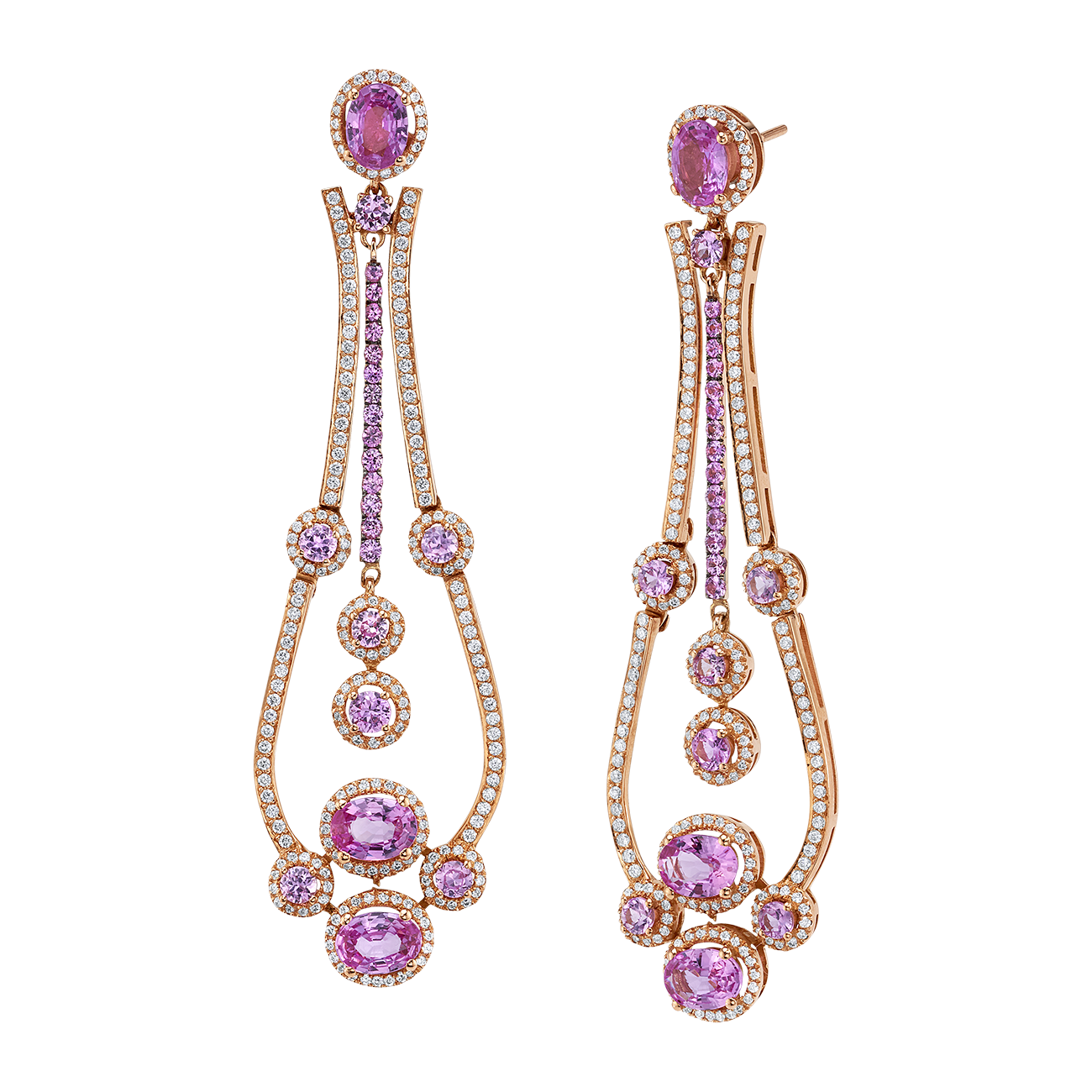 Pink Sapphire Earrings