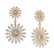 Daisy Double Drop Earrings in Yellow Gold