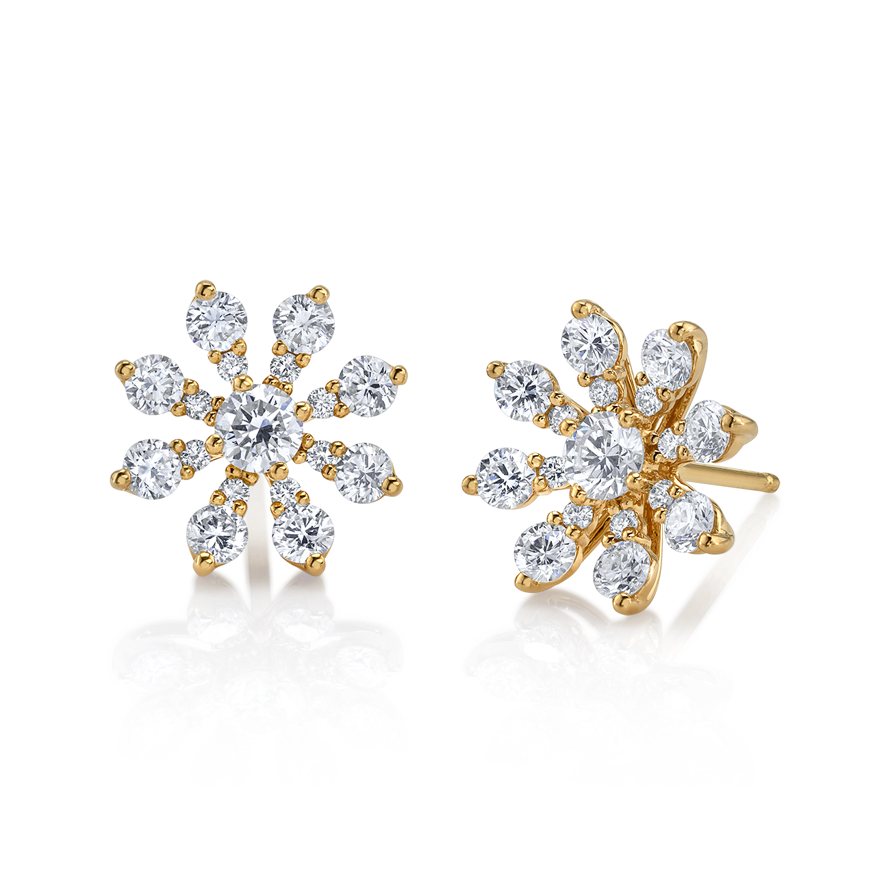 deBoulle Collection Bloom Earrings in Yellow Gold