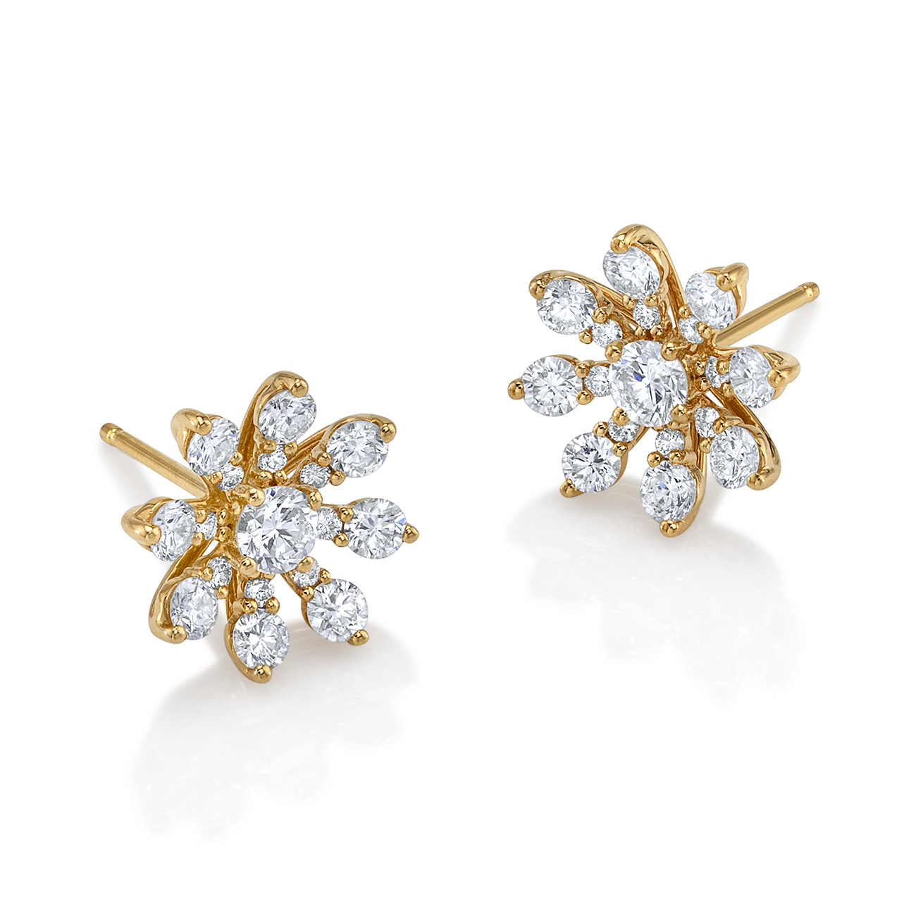 deBoulle Collection Bloom Earrings in Yellow Gold