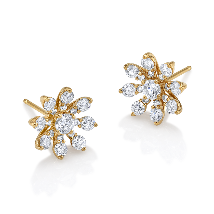 deBoulle Collection Bloom Earrings in Yellow Gold