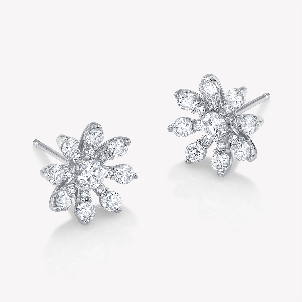 Bloom Earrings in White Gold