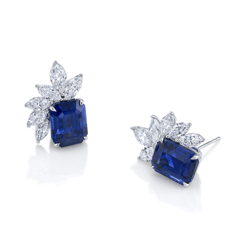 deBoulle High Jewelry Collection Sapphire & Diamond Earrings