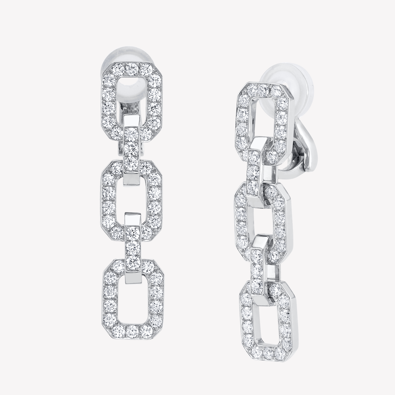 Linkedin Earrings with Diamonds in White Gold