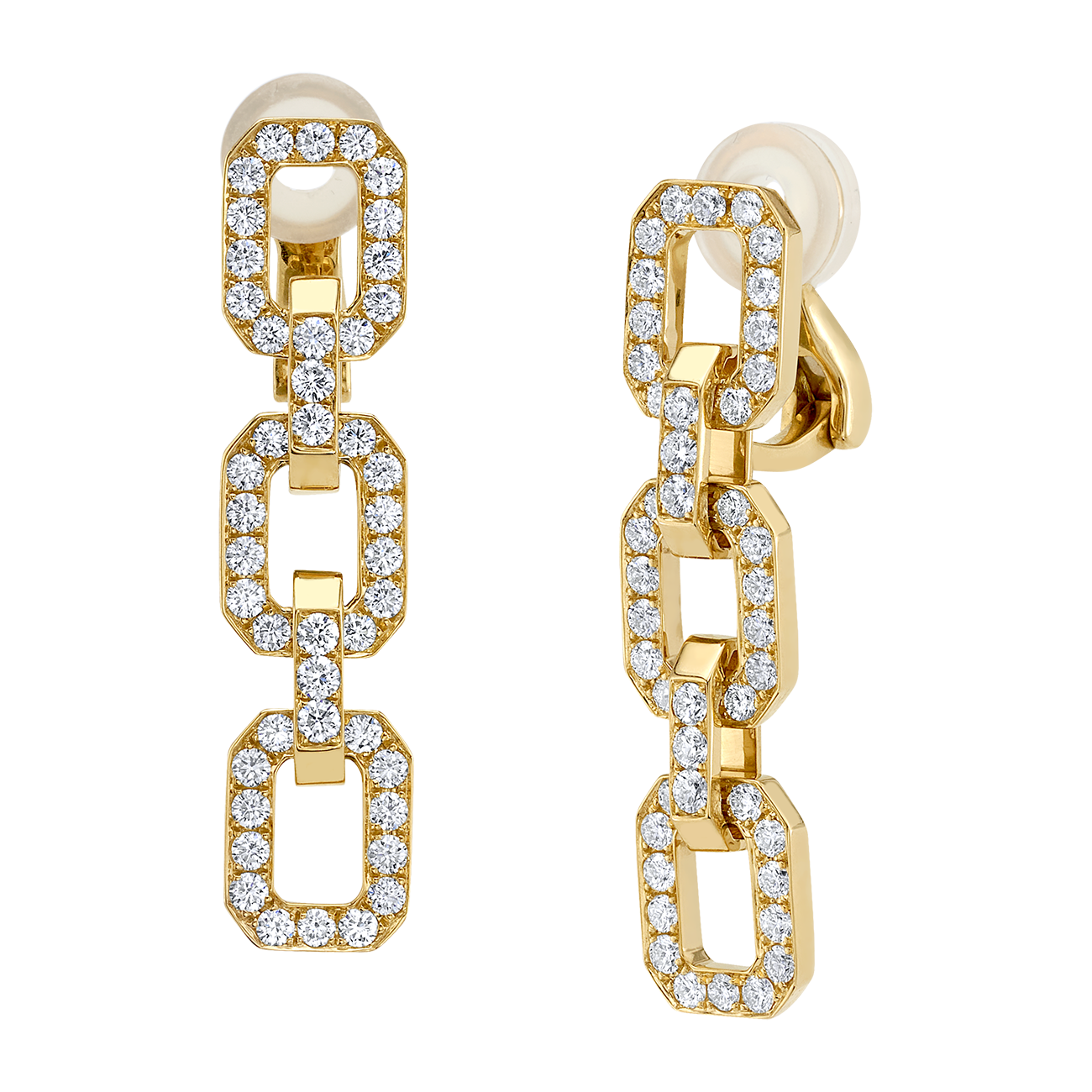 Linkedin Earrings with Diamonds in White Gold