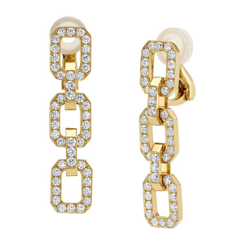 deBoulle Collection Linkedin Earrings with Diamonds in White Gold