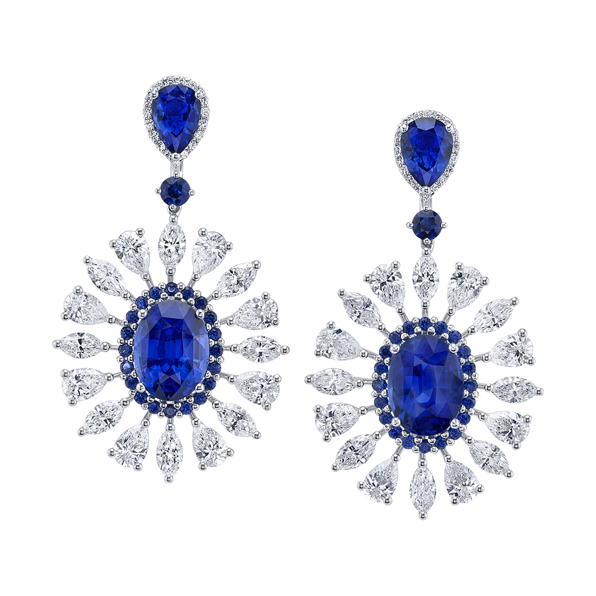 deBoulle High Jewelry Collection Sapphire Starburst Earrings