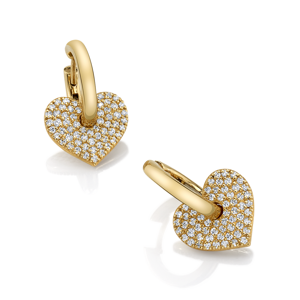 Two of Hearts Diamond Earrings in Yellow Gold