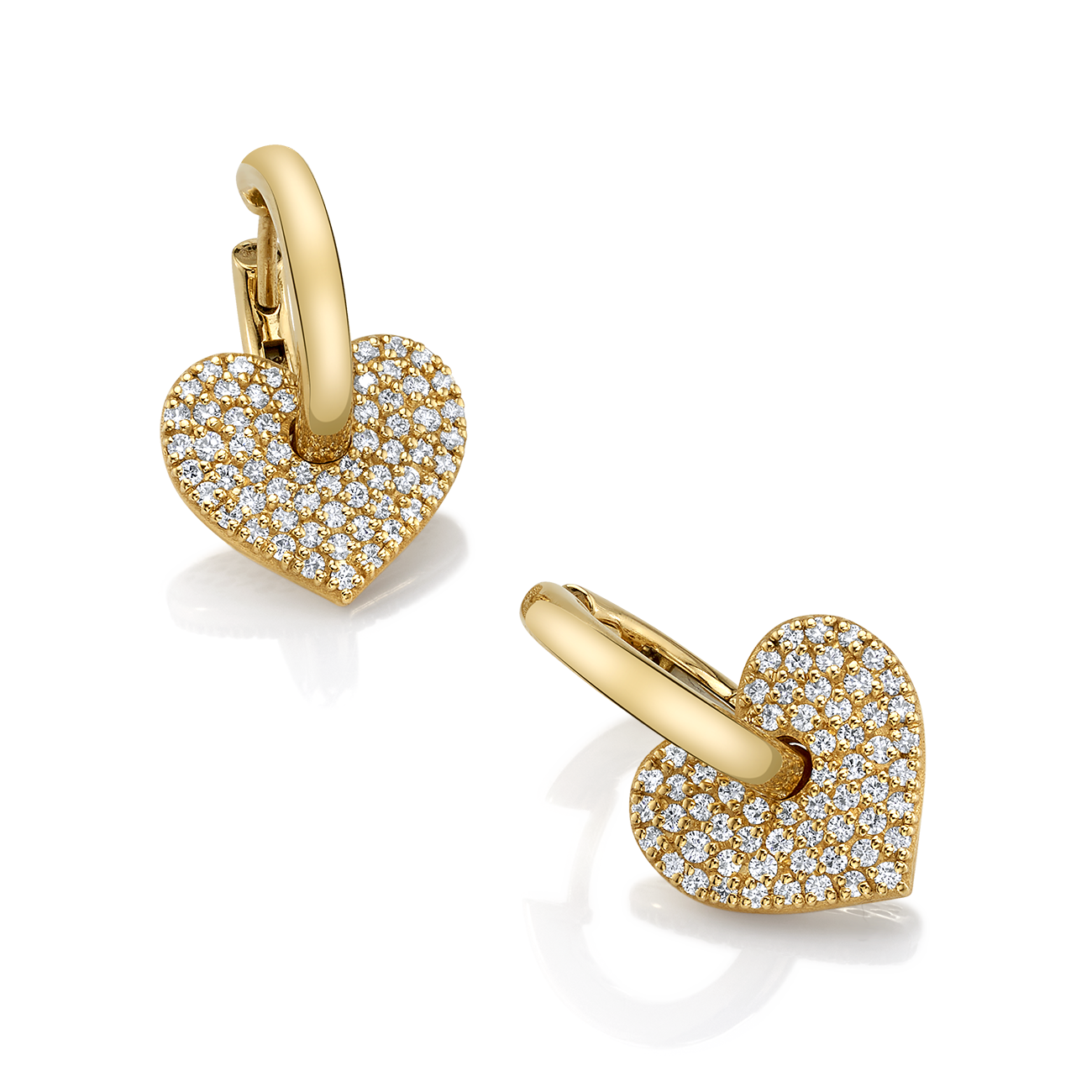 deBoulle Collection Two of Hearts Diamond Earrings in Yellow Gold