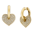 Two of Hearts Diamond Earrings in Yellow Gold