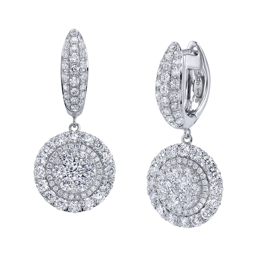deBoulle Collection Diamond Cluster Dangle Earrings