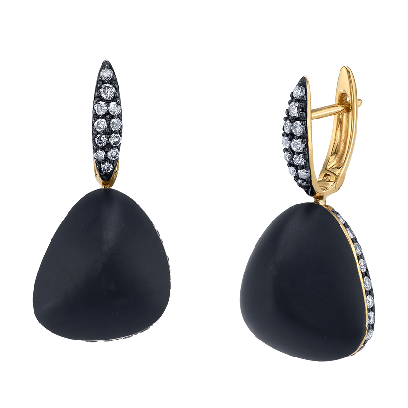 deBoulle Collection Peek A Boo Earrings with Onyx