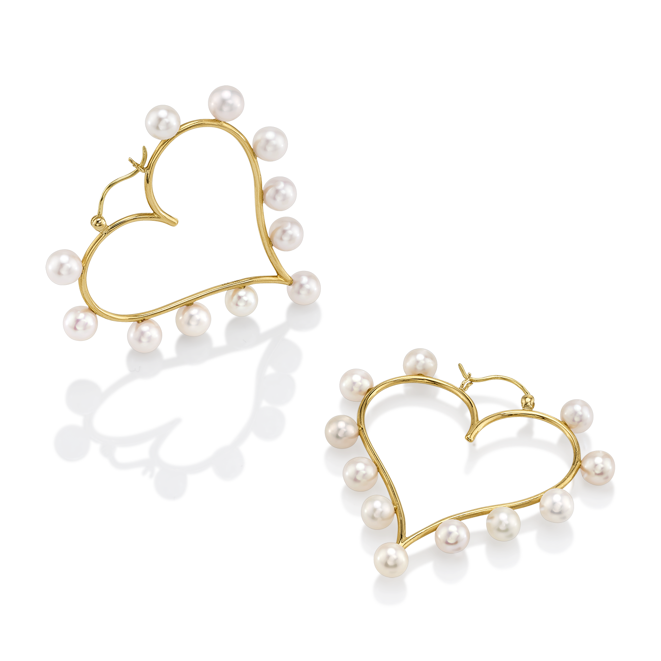 deBoulle Collection Freshwater Pearl Heart Shape Hoop Earrings