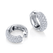 Micro Hoop Earrings with Diamonds in White Gold