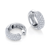 Micro Hoop Earrings with Diamonds in White Gold