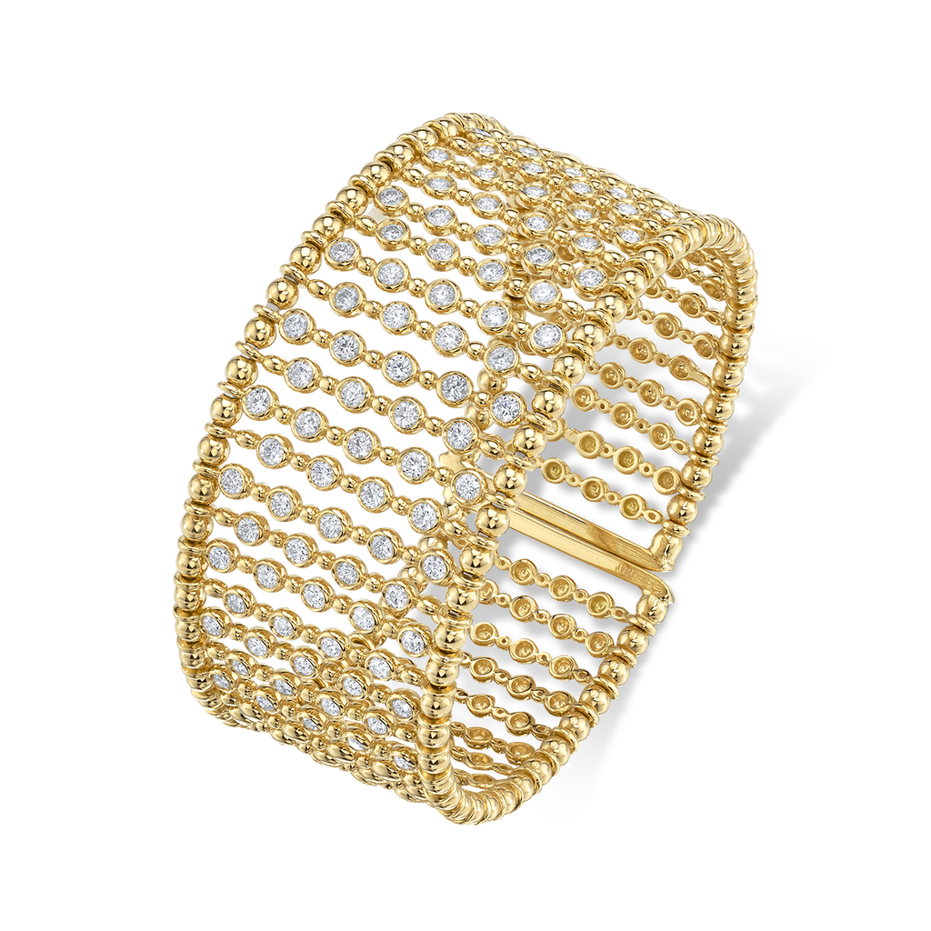 Open Diamond Cuff in Yellow Gold