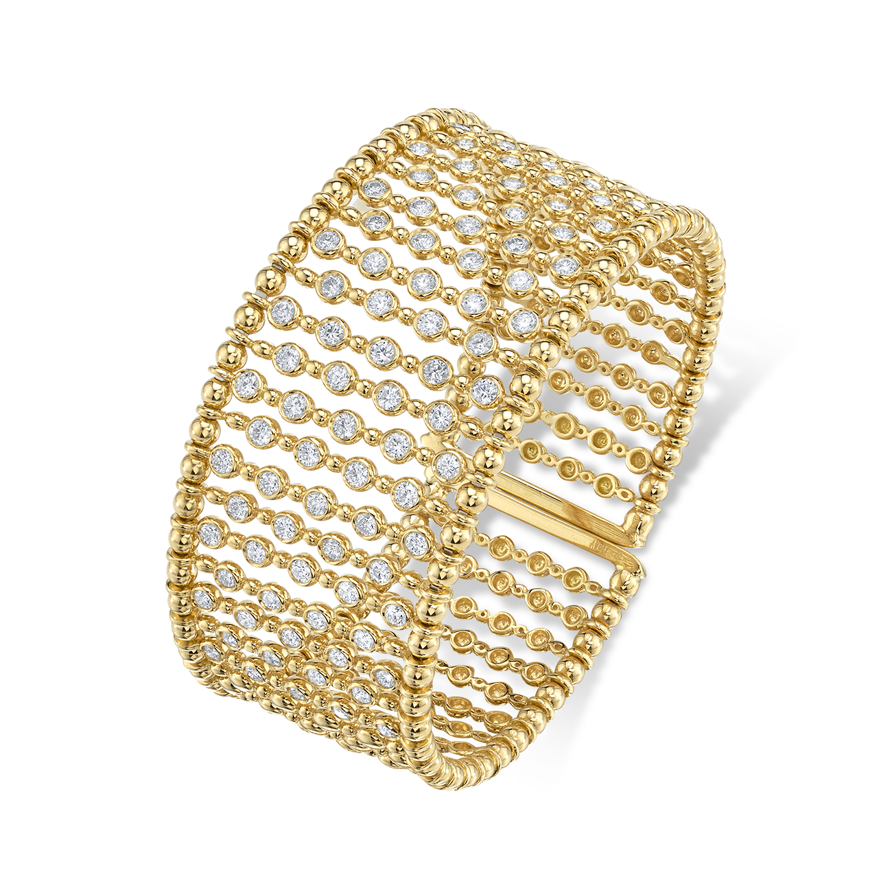 Open Diamond Cuff in Yellow Gold