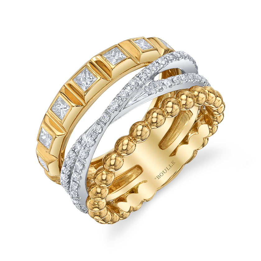 deBoulle Collection Modern Retro Three Band Ring
