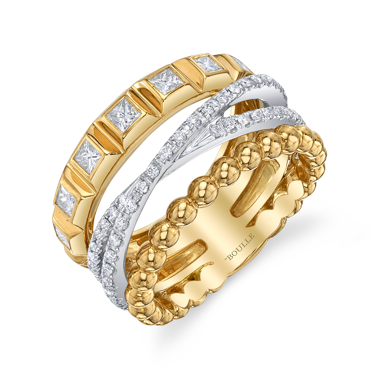 Modern Retro Three Band Ring