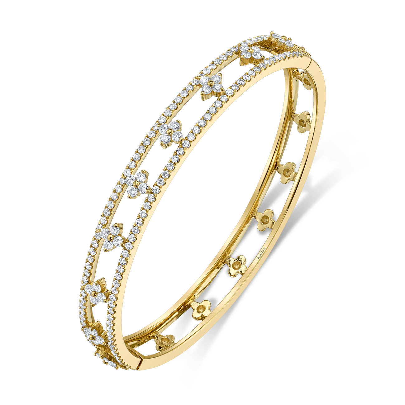 deBoulle Collection Fleur de Lis Openwork Bangle in Yellow Gold