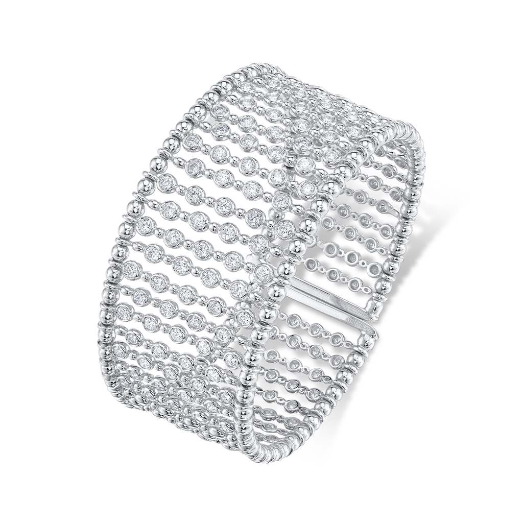 Open Diamond Cuff in White Gold