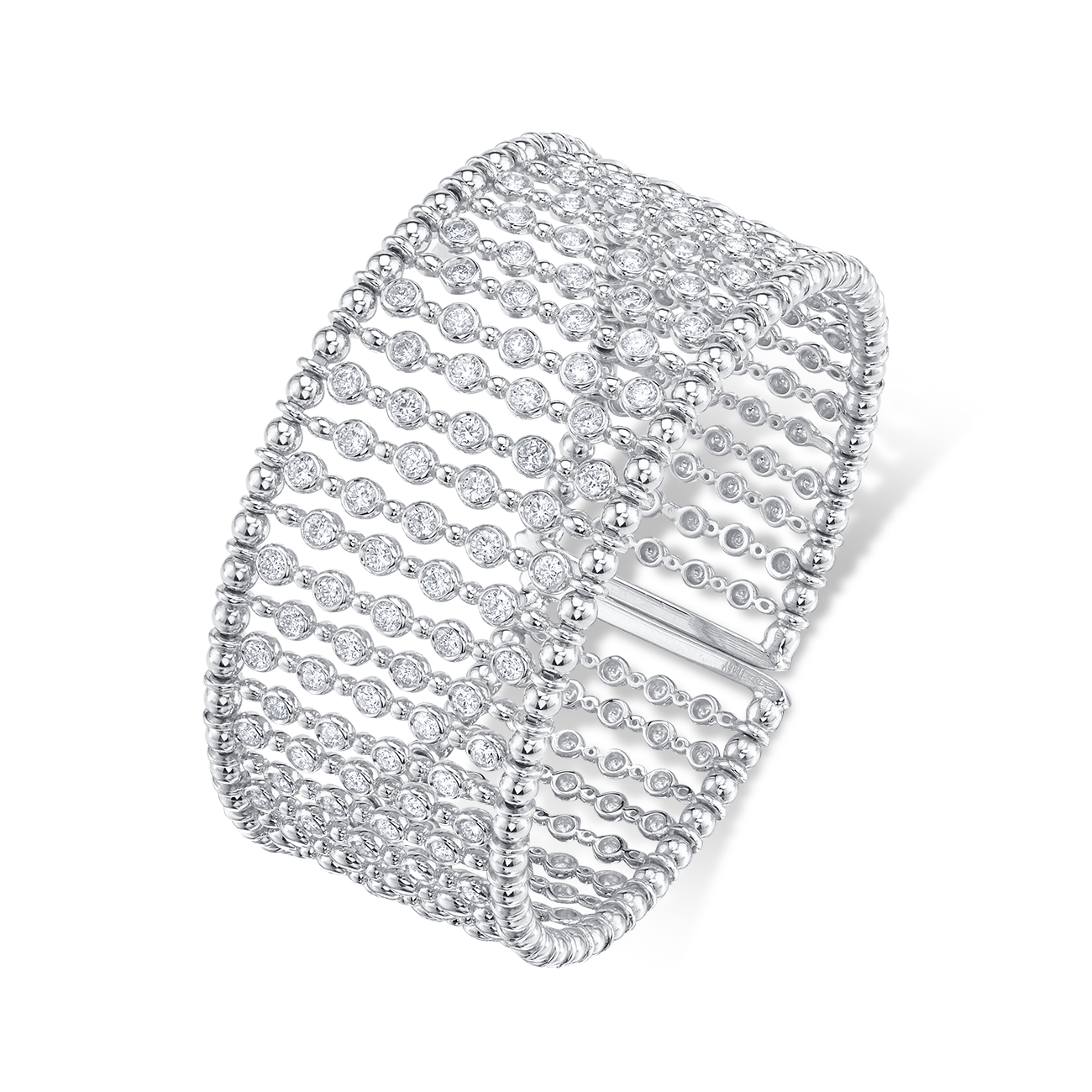 Open Diamond Cuff in White Gold