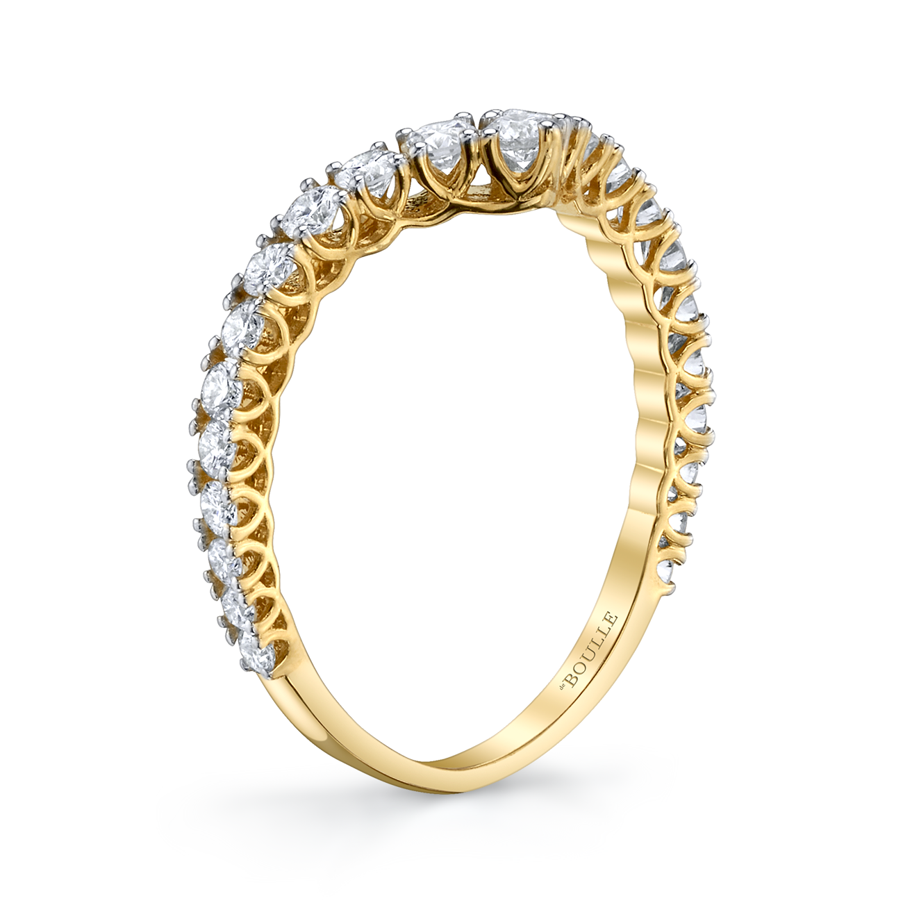 Chevron Stacking Ring in Yellow Gold