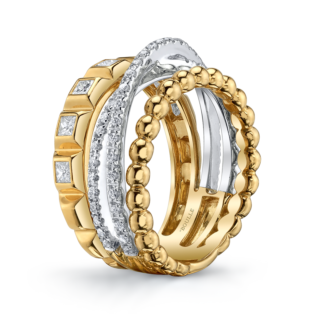 Modern Retro Three Band Ring