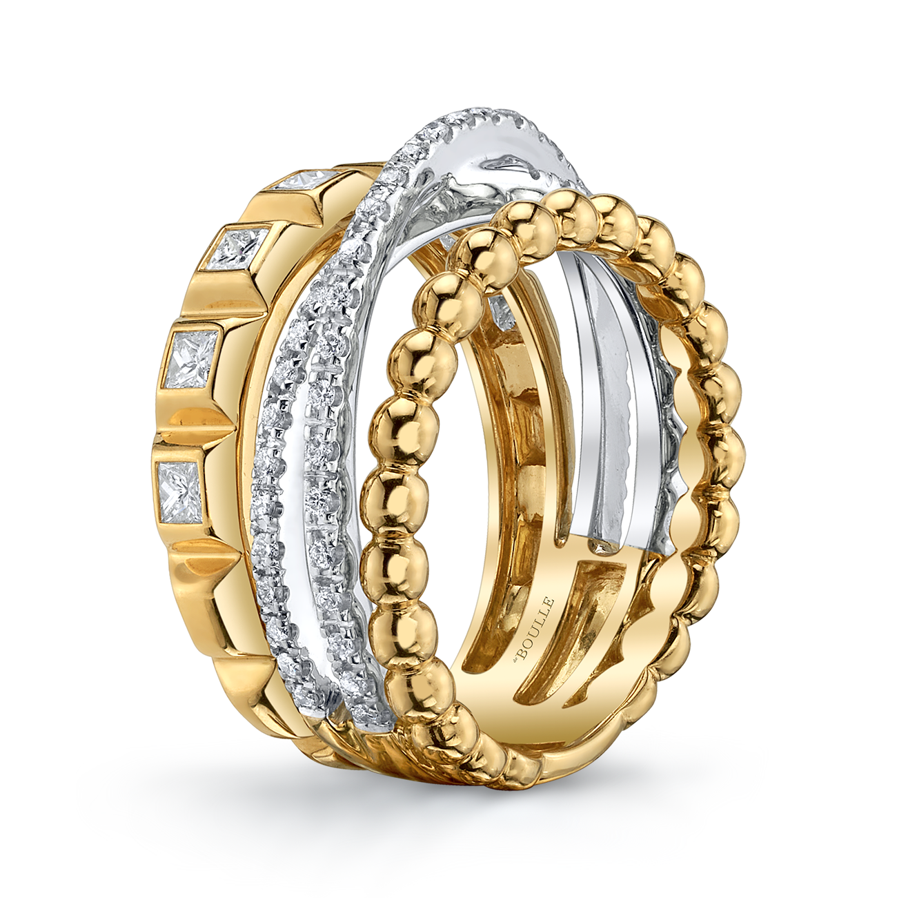 Modern Retro Three Band Ring