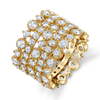 deBoulle Collection Rose Five Row Ring in Yellow Gold