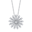 Petite Daisy Necklace in White Gold