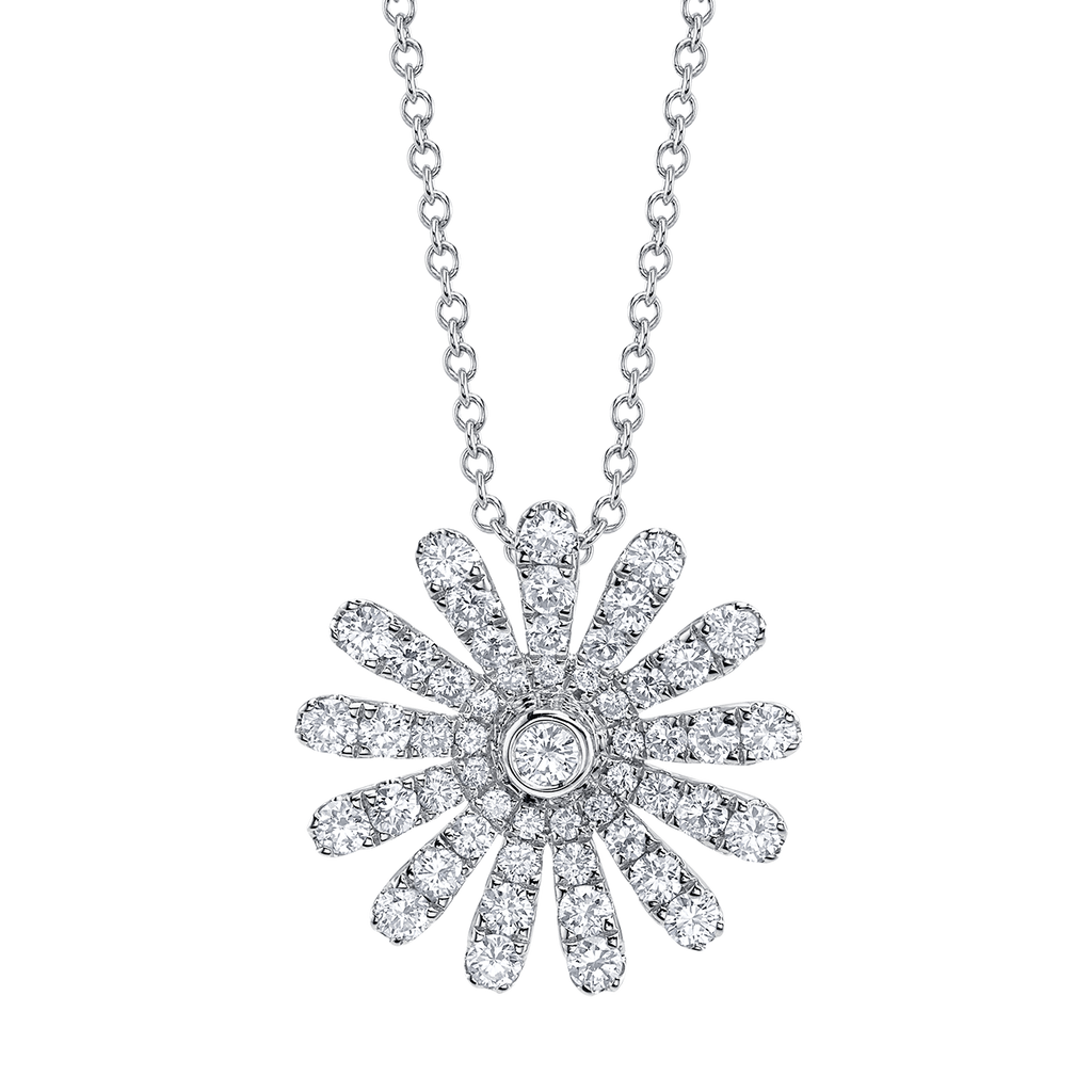 deBoulle Collection Daisy Petite Necklace in White Gold