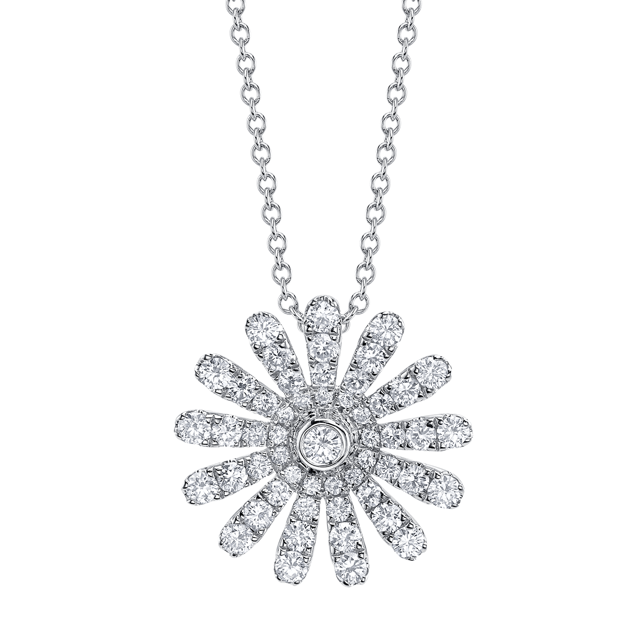 deBoulle Collection Daisy Petite Necklace in White Gold