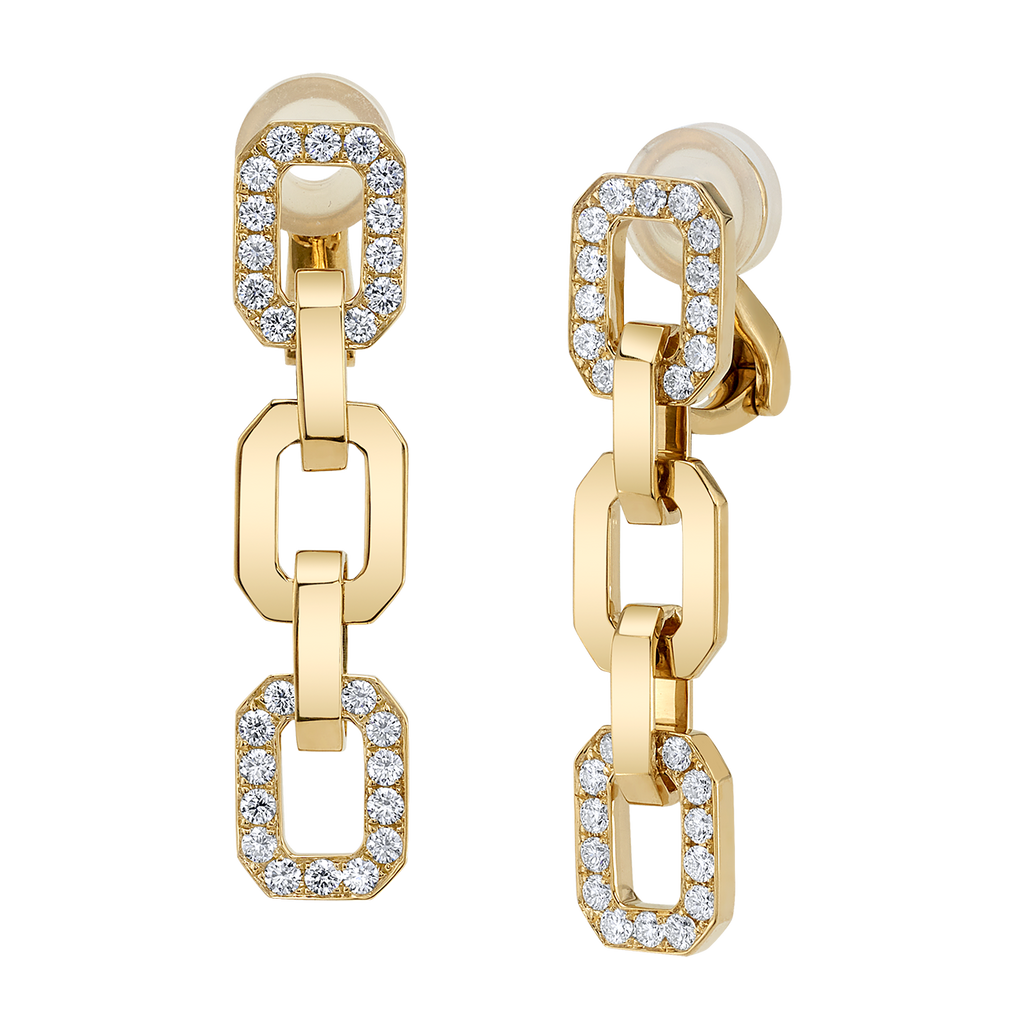 deBoulle Collection Linkedin Earrings in Yellow Gold