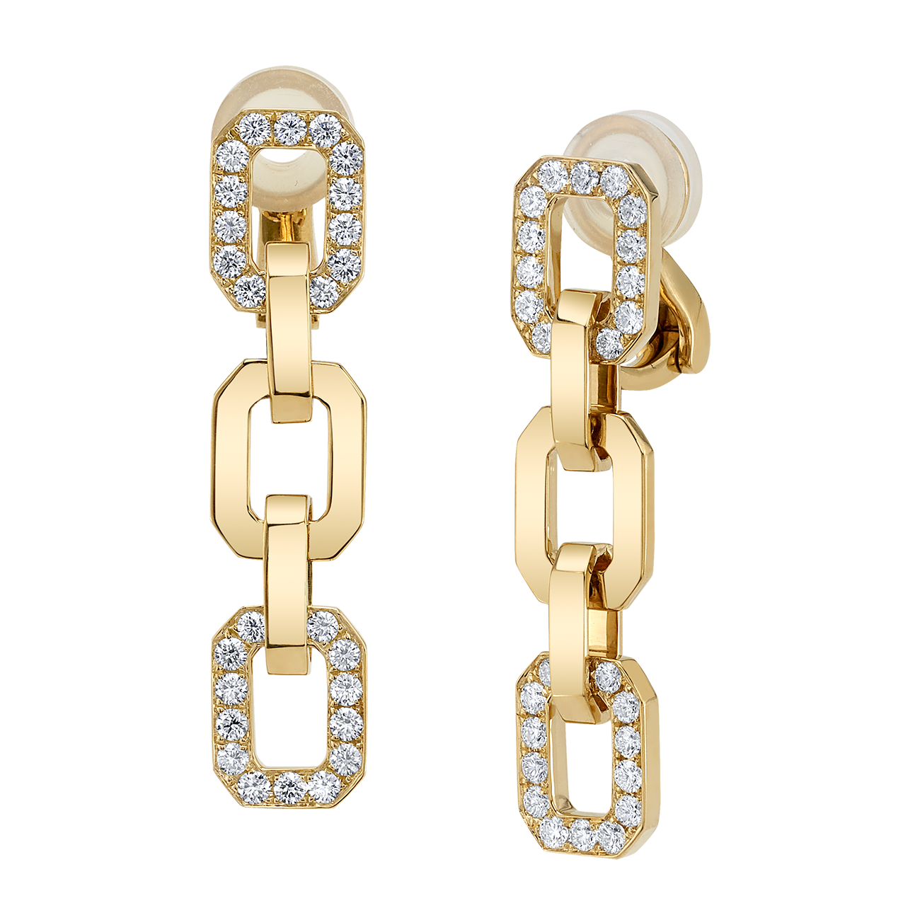 deBoulle Collection Linkedin Earrings in Yellow Gold