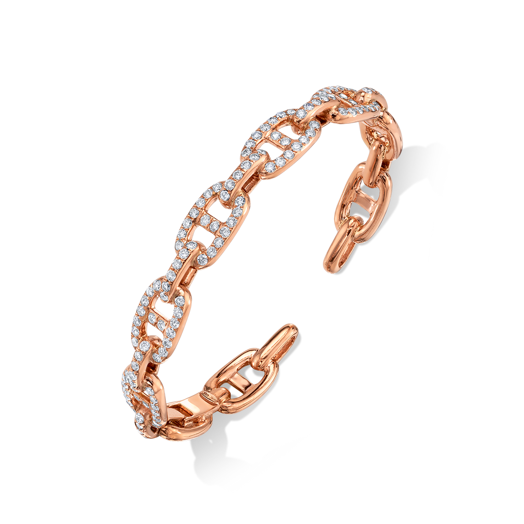 Chain Link Bangle in Rose Gold