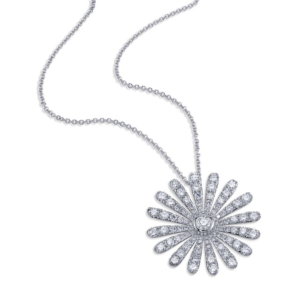 deBoulle Collection Daisy Necklace in White Gold